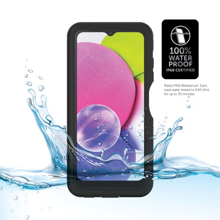 Body Glove Tidal Waterproof Phone Case for Samsung Galaxy A03s - Black/Clear Retail $19.88