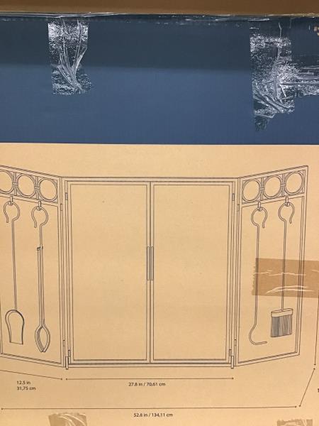 Style Selections Fireplace Screen with Tools - Black Finish Retail $120.00