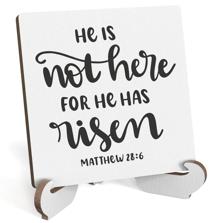 Bible Verse Table Desk Decor Inspirational Rustic Christian Wood Sign Plaque with Wooden Stand, Motivational Religious Positive Vintage Decor for Tabletop Desktop Shelf Shelves Countertop Washroom