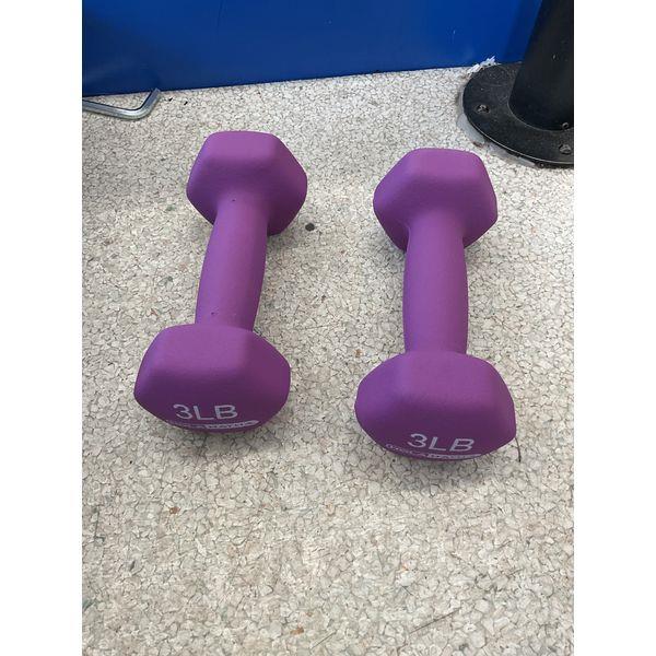 3LB Neoprene Dumbbells - Set of 2 - Purple Retail $25.00