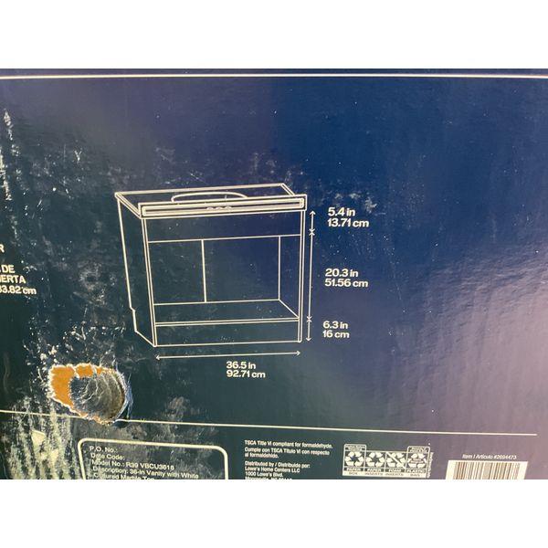 Project Source 36-in Vanity with White Cultured Marble Top, Light Gray Finish Retail $350.00