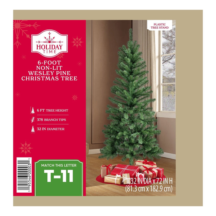 6' Wesley Pine Green Artificial Christmas Tree, by Holiday Time Retail $18.00