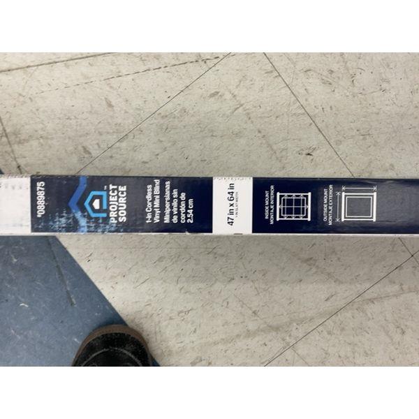 Project Source 1-in Cordless Vinyl Mini Blind - 47" x 64" Retail $35.00