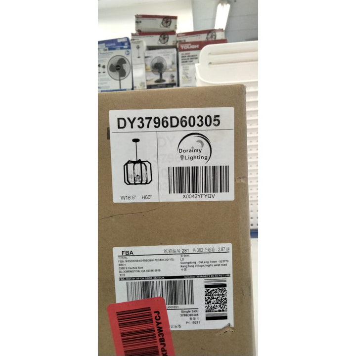 Doraimy Lighting 6 Light Farmhouse Adjustable Rod Black Pendant Light Fixtures Gold Finish,Rustic Hanging Ceiling Chandelier Light for Foyer Dining Room Kitchen Island Hallway