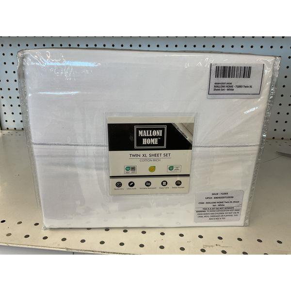 Malloni Home Twin XL Sheet Set - Cotton Rich, White Retail $49.99
