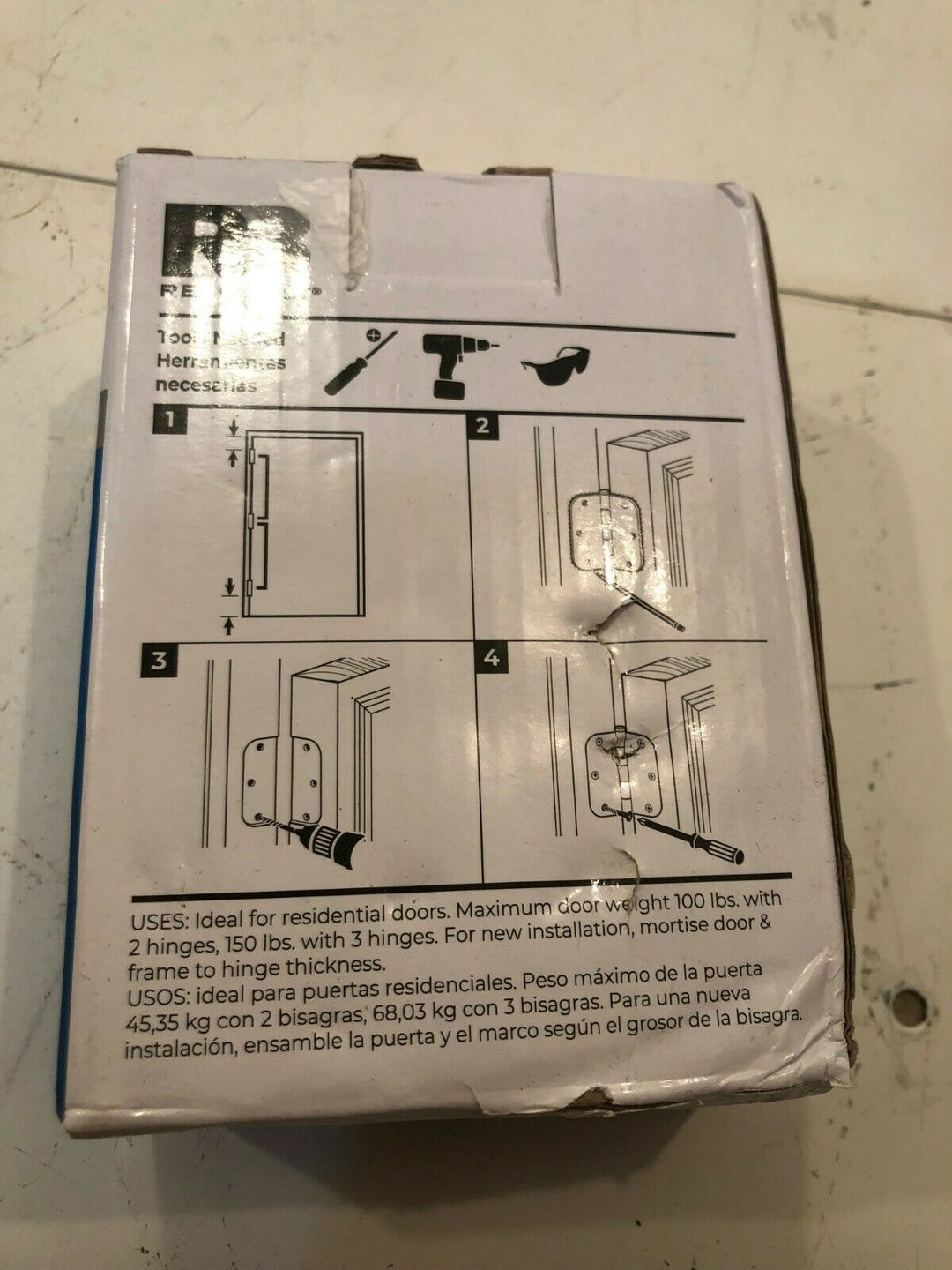 12-Pk) Reliabilt Radius Mortise Door Hinge Satin Nickel 3-1/2" X 5/8" 0352846 H3