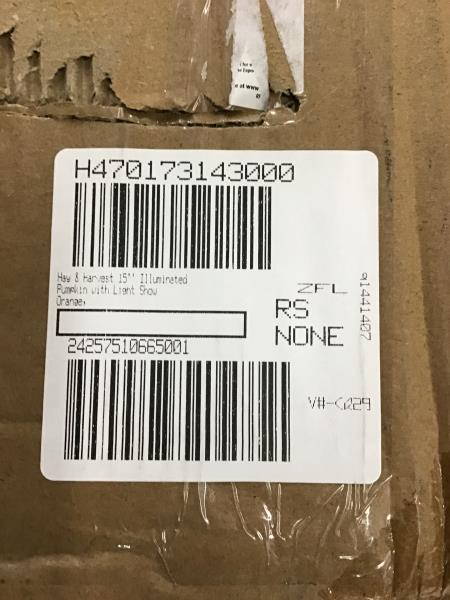 Hay & Harvest 15" Illuminated Pumpkin with Light Show, Orange Retail $35.00