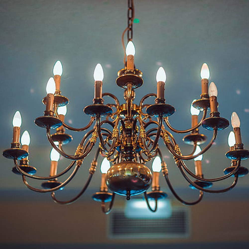 haraqi 24 Pack 40W 120V Candelabra Base B10 CTC Decorative Clear Dimmable Light Bulbs,Transparent Candle Light Bulbs for Chandeliers, Ceiling Fan Lights, Pendants, Fireplace, Appliance Light