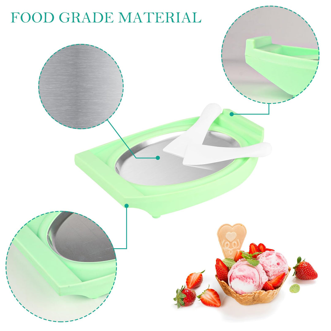 FROUXOUL Instant Ice Cream Maker Pan,Ideal for Fried Fruit Ice Cream Or Frozen Yogurt Sorbet Gelato Rolled Ice Cream,Homemade mini Ice Cream Plate for Kids