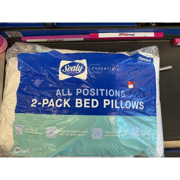 Sealy Essentials All Positions 2-Pack Bed Pillows - Standard Size, Hypoallergenic