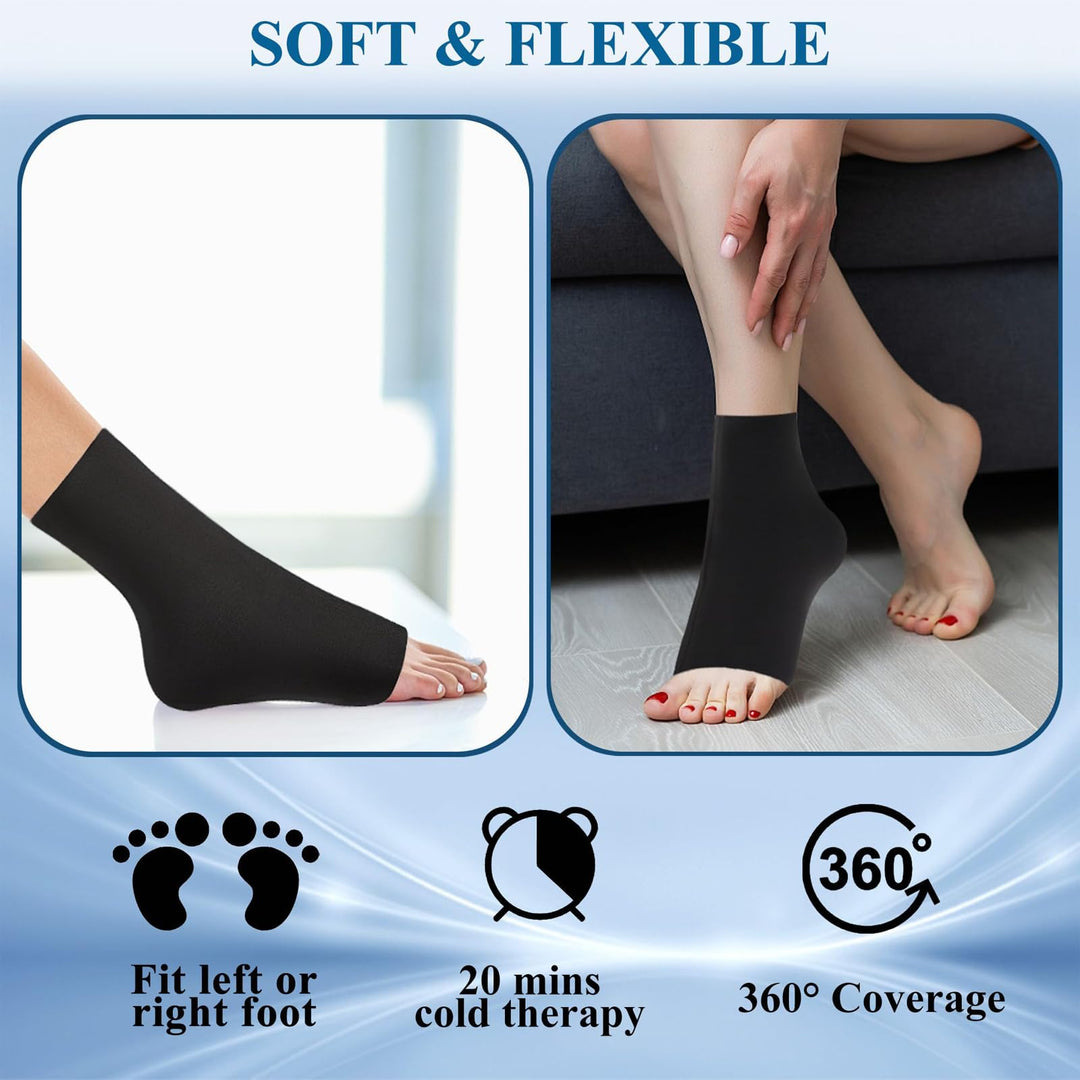NOVASPORT Knee Ice Pack Wrap for Injuries, Ice Sleeve Pain Relief for Elbow, Knee, Ankle, Calf, Reusable Hot Cold Compression Sleeve for Calf Injuries, Surgery Recovery, Bruises & Sprains-L* 2 Pack