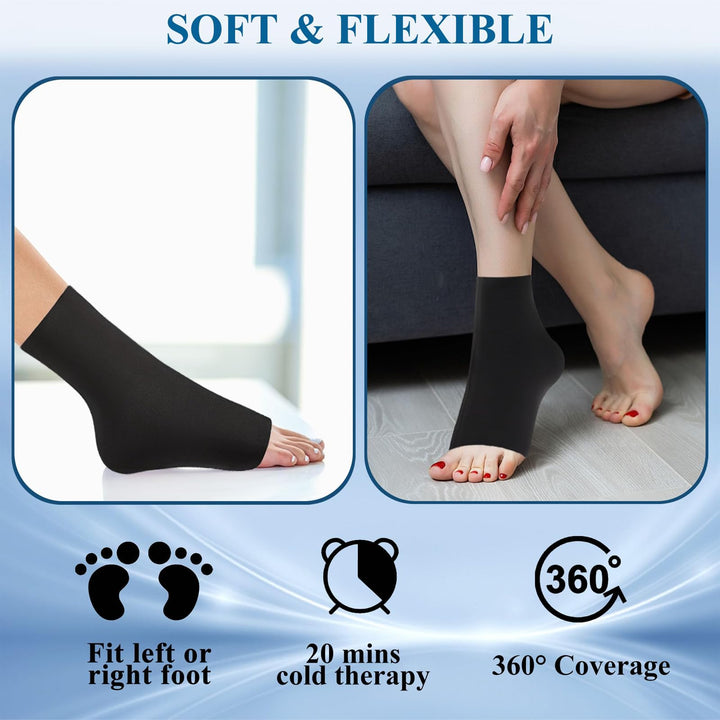 NOVASPORT Knee Ice Pack Wrap for Injuries, Ice Sleeve Pain Relief for Elbow, Knee, Ankle, Calf, Reusable Hot Cold Compression Sleeve for Calf Injuries, Surgery Recovery, Bruises & Sprains-L* 2 Pack