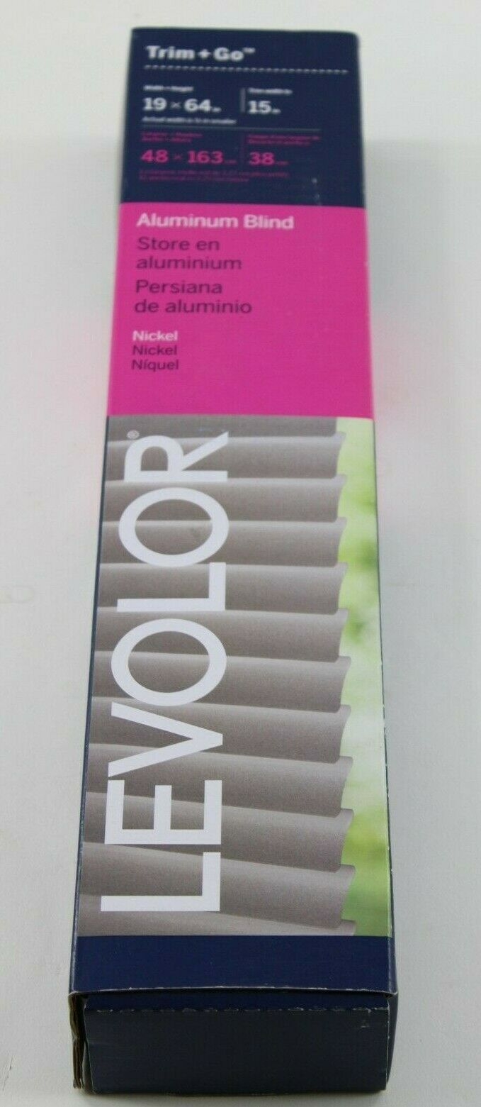 LEVOLOR Trim+Go Blind 19x64 Aluminum Blind (NOS) Trim Nickel #929754 Retail $45.98