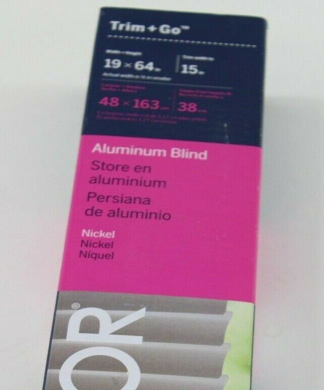 LEVOLOR Trim+Go Blind 19x64 Aluminum Blind (NOS) Trim Nickel #929754 Retail $45.98
