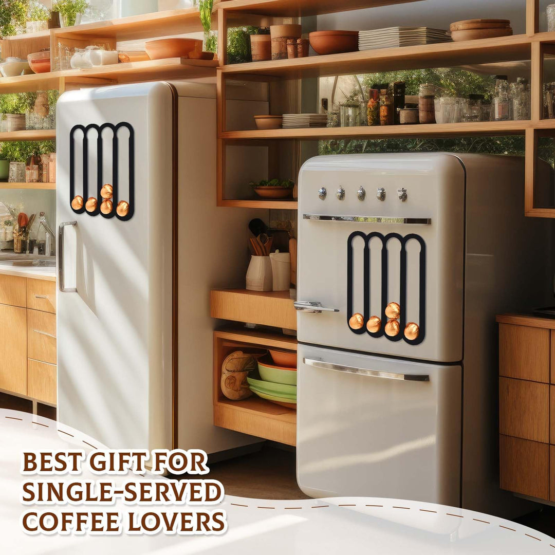 Beeveer 2 Pcs Home Magnetic Coffee Pod Holder for Capsules Coffee Magnetic Capsule Organizer Kitchen Capsule Organizer Suitable to be Mounted on the Fridge Walls or Under Cabinets