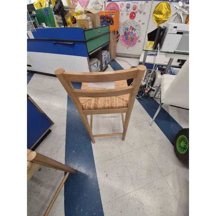 Unknown Brand Wood Chair - Woven Seat, Counter Height, Natural Finish