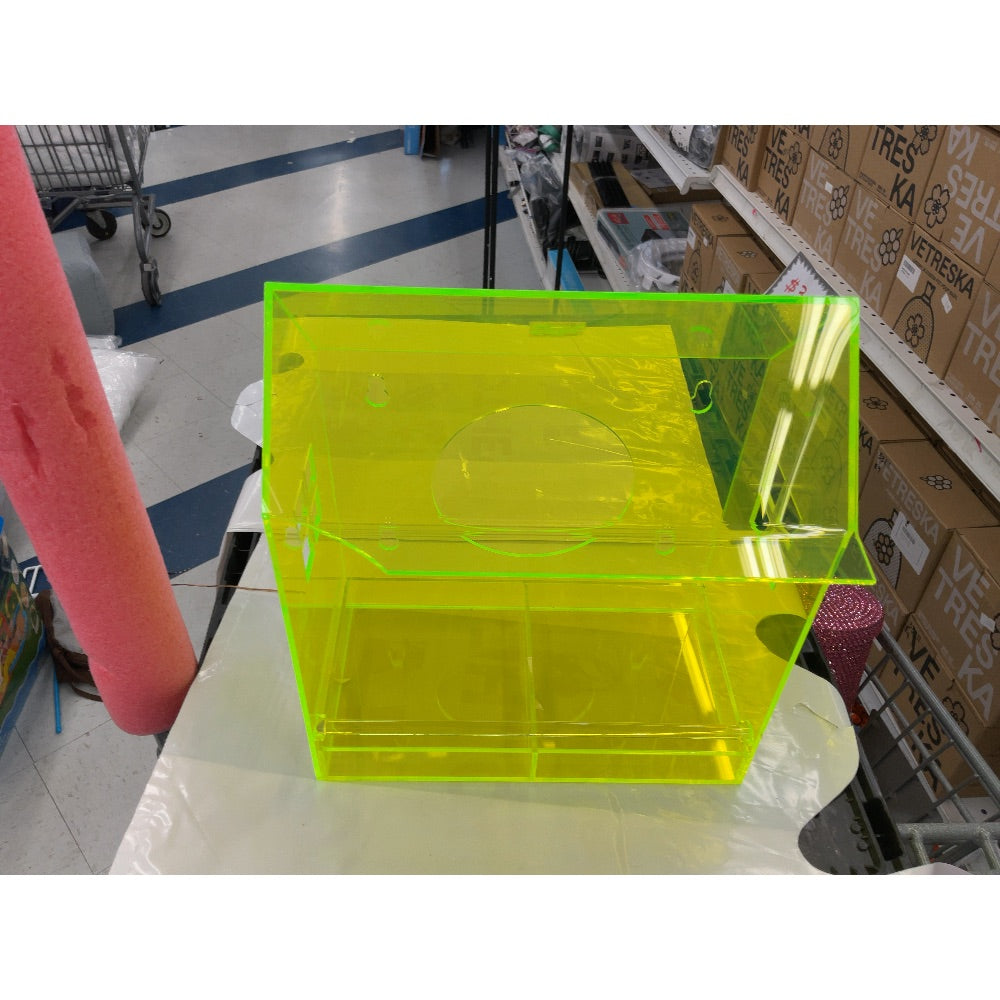 Unknown Brand Neon Green Acrylic Bin - Storage Container, Display Box