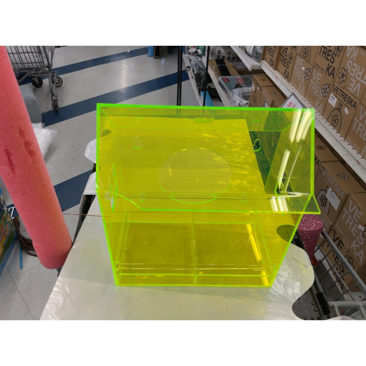 Unknown Brand Neon Green Acrylic Bin - Storage Container, Display Box