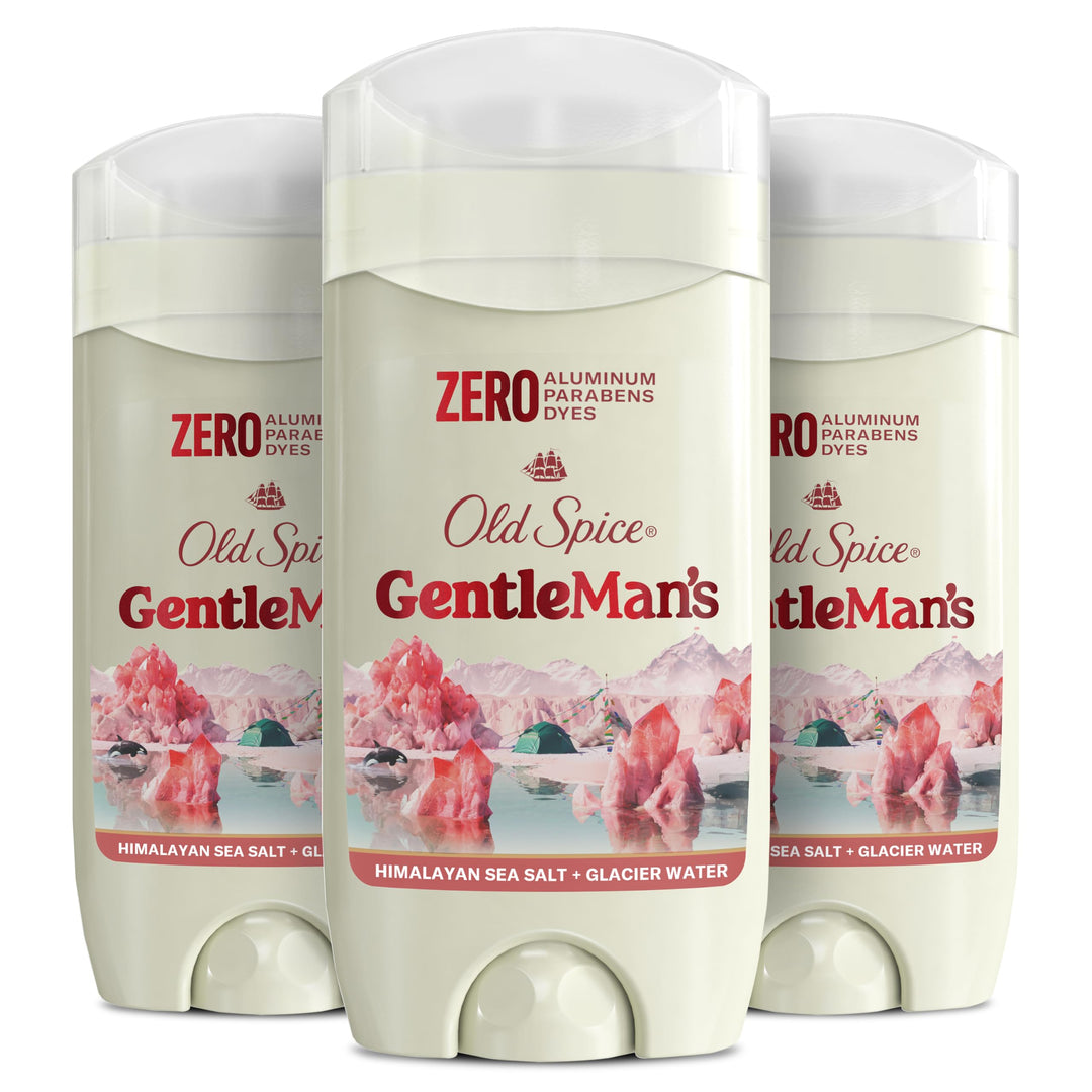Old Spice GentleMan's Aluminum Free Dry Feel Deodorant for Men, 24/7 Lasting Freshness, Gentle on Skin with Skin Conditioners, Himalayan Sea Salt + Glacier Water Scent, 3.0 oz