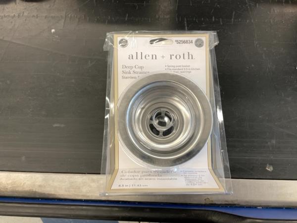 allen + roth Deep Cup Sink Strainer - Spring Post Basket, Fits Standard 3.5 Kitchen Sinks, Stainless Steel Retail $15.00