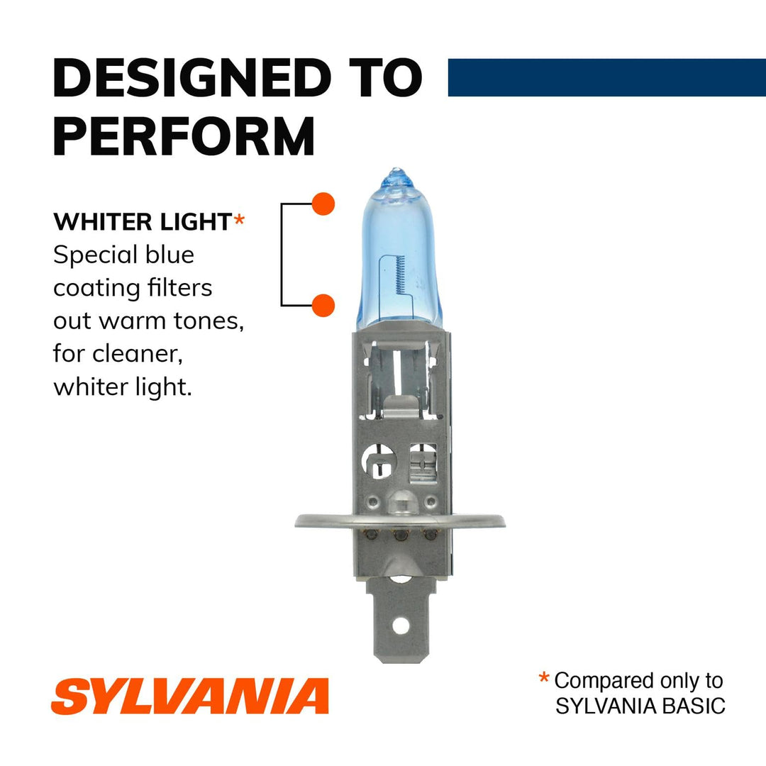 SYLVANIA - H1 SilverStar - High Performance Halogen Headlight Bulb, High Beam, Low Beam and Fog Replacement Bulb, Brighter Downroad with Whiter Light (Contains 1 Bulb)