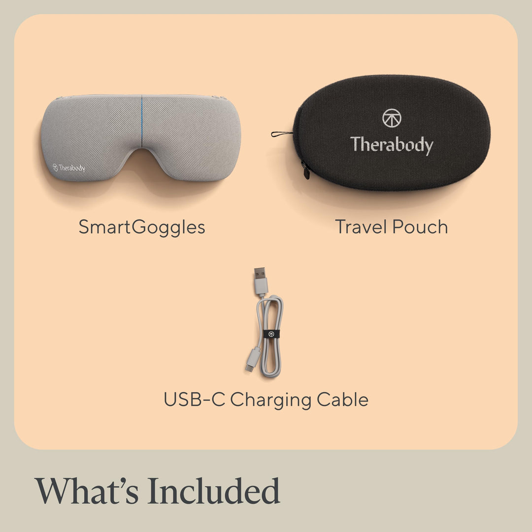 TheraGun Therabody SmartGoggles (1st Generation) Heated Eye Mask, Blackout Sleep Mask & Temple Massage for Personalized Relaxation, Headache Relief