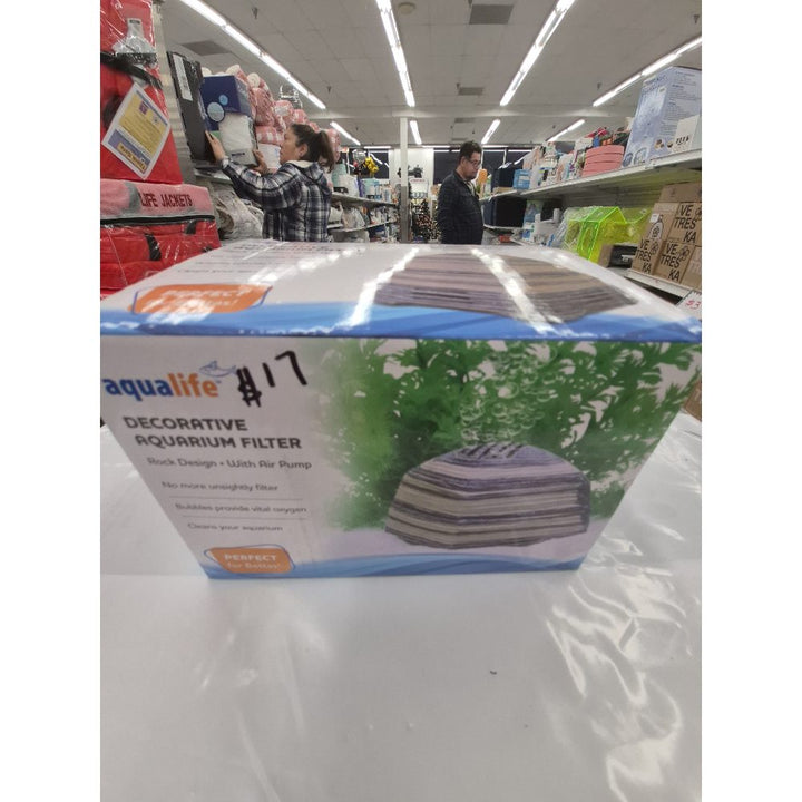 Aqualife Decorative Aquarium Filter - Rock Design, with Air Pump