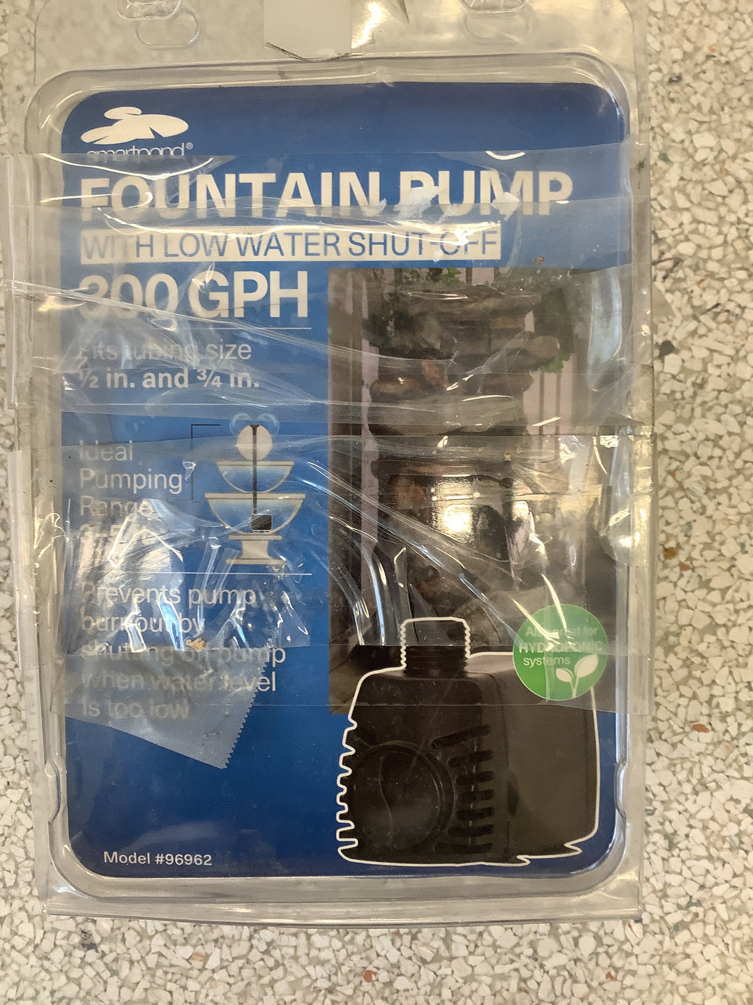 300 GPH FOUNTAIN PUMP WITH LWSO