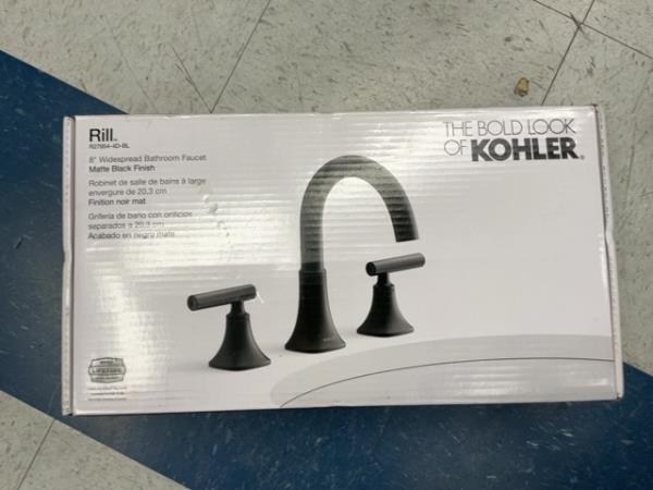 Kohler Rill R27904-4D-BL - 8" Widespread Bathroom Faucet, Matte Black Finish Retail $250.00