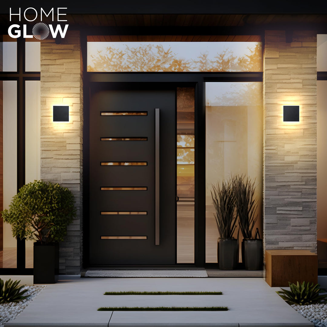 HOMEGLOW Edge LED Wall Light, Outdoor or Indoor Use. Black Modern Wall Sconce. Waterproof IP65. Warm White 3000k. AC 12W Hardwired. Durable Aluminum. Retail $52.00