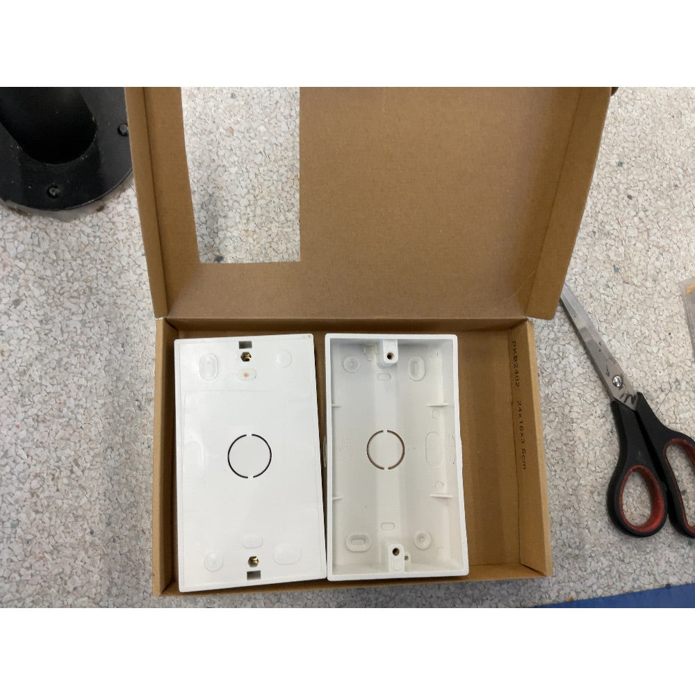 Wall Switch Box, 2 Gang, White