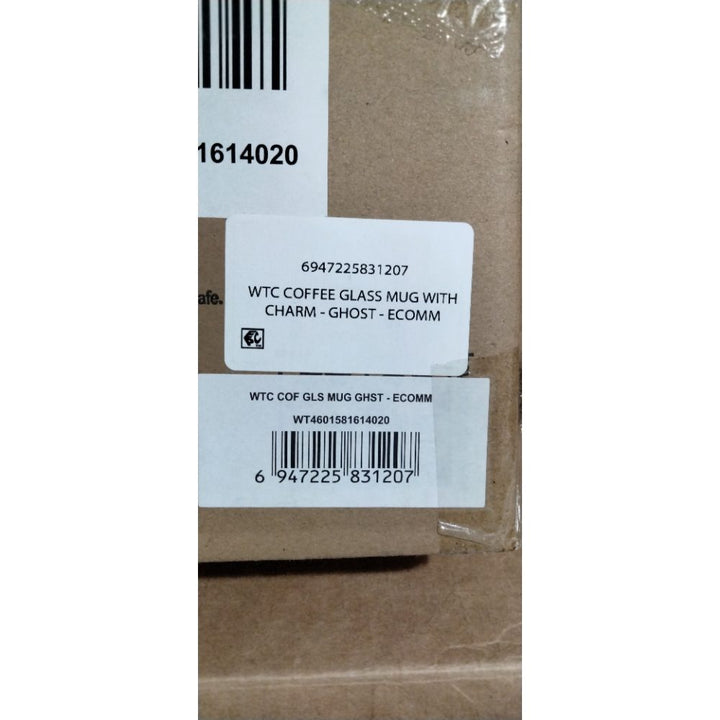 Way to Celebrate! WTC Coffee Glass Mug with Charm - Ghost Retail $10.00