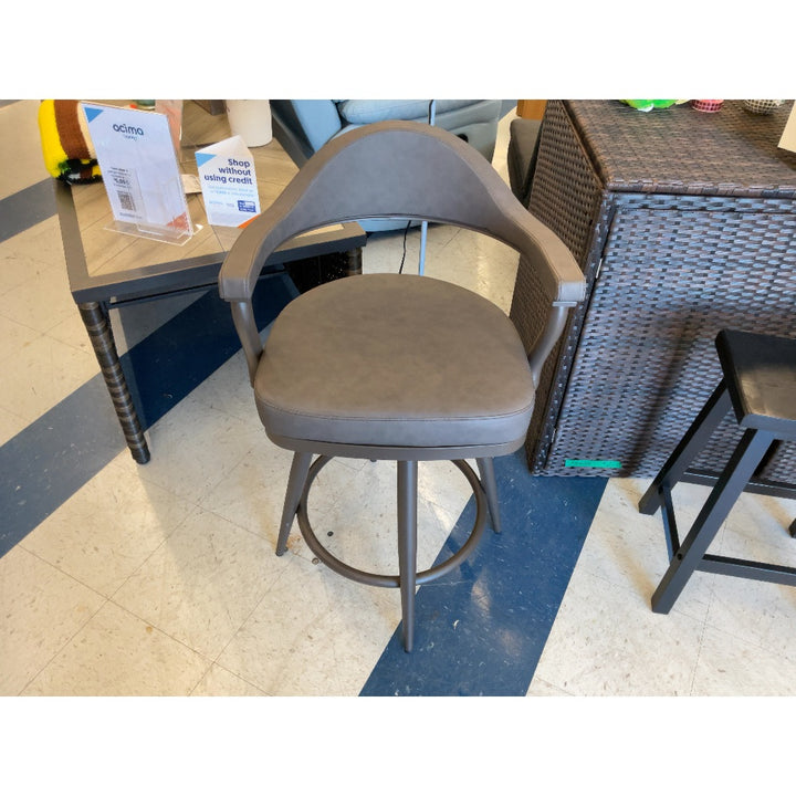 Unknown Brand Swivel Barstool - Padded Seat, Armrests, Bronze Finish