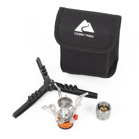 Ozark Trail 4 Piece Portable Camping Stove Adapter and Stand Set  Propane Compatible  All-in-One Kit Retail $18.87