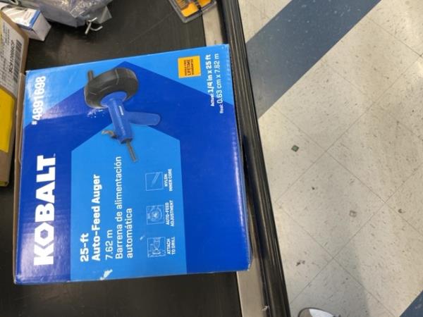 Kobalt 25-ft Auto-Feed Auger, High-Carbon Steel Spring Wire, Quick-lock Mechanism Retail $40.00