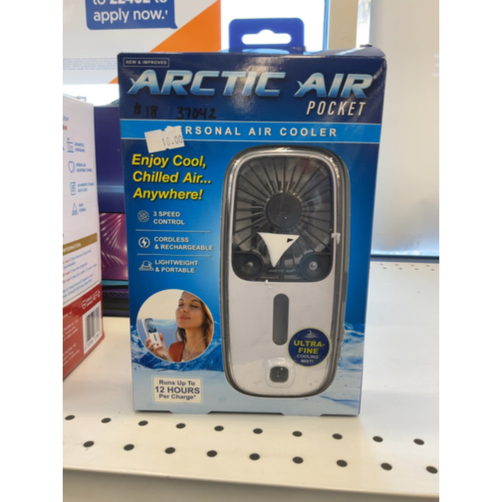 Arctic Air Pocket Small Portable Fan, Powerful, Personal Air Cooler with 3 Adjustable Speeds, 12-Hour Battery Life, Hand Fan for Indoor and Outdoor Use