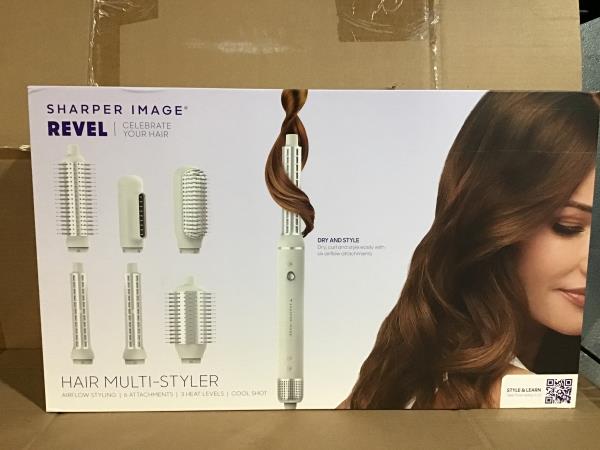 Sharper Image REVEL Hair Multi-Styler - Airflow Styling, 6 Attachments, 3 Heat Levels, Cool Shot Retail $80.00