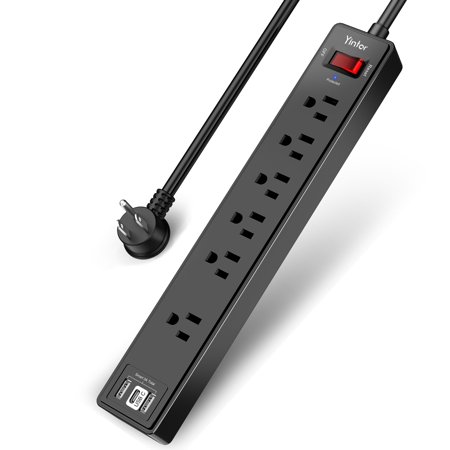 ONDOG 6 Ft Extension Cord Power Strip - 6 AC Outlets and 3 USB Ports Surge Protector(2100J)  ETL Retail $13.97