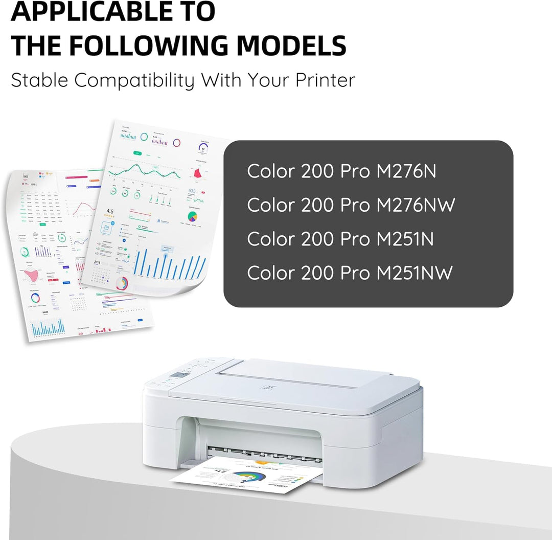 131A 131X Toner Cartridge 4 Pack Replacement for HP Laserjet Pro 200 Series M251nw MFP M276nw M251n M276n Printers(Black,Cyan,Magenta,Yellow ) CF210A Full Set