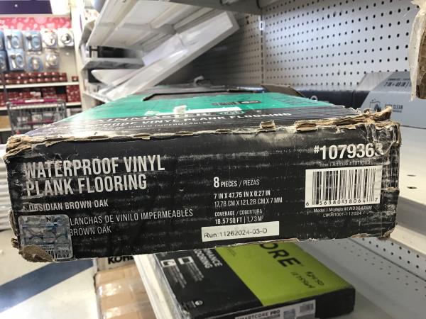 Stainmaster Waterproof Vinyl Plank Flooring, Obsidian Brown Oak, 7mm, 20mil Wear Layer, 18.57 sq ft Retail $45.00