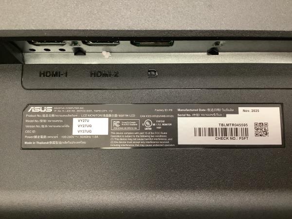ASUS VY27UQD 27-inch LCD Monitor Retail $249.00