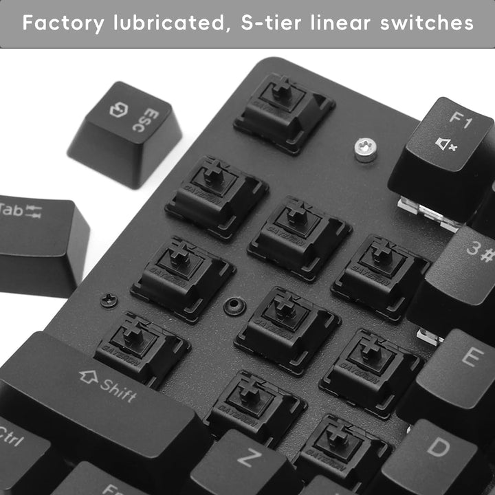Gateron Oil King V2 Pre Lubed 5pin Linear Switches for Mechanical Keyboard (72 PCS, Oil King)