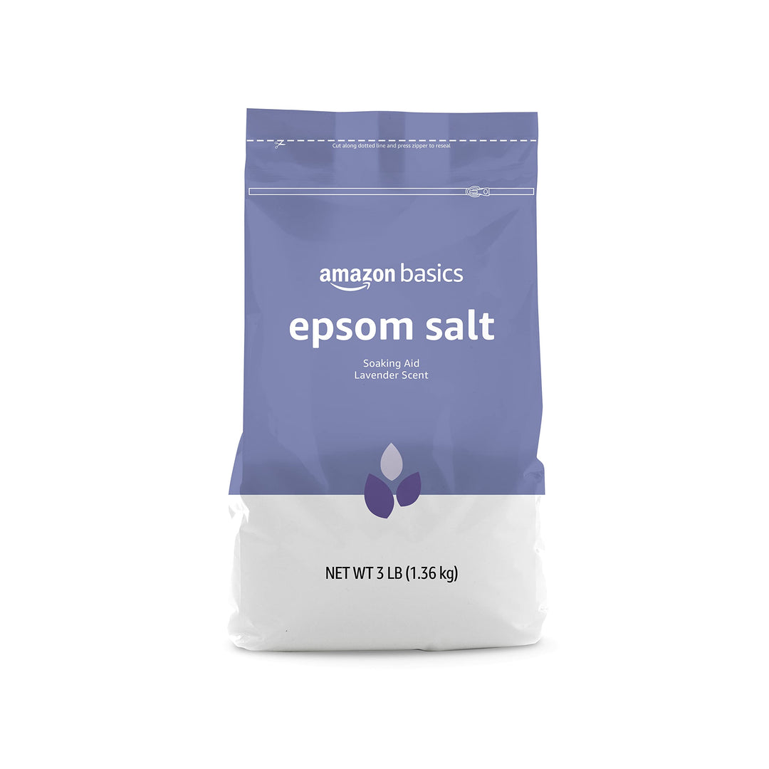 Amazon Basics Epsom Salt Soaking Aid, Lavender Scented, 3 Pound, 1-Pack (Previously Solimo) Retail $3.00