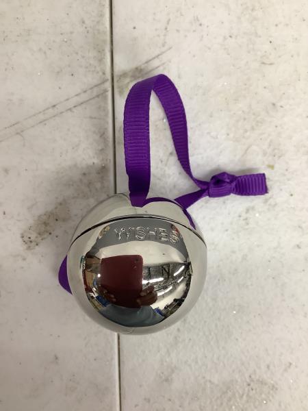 Wishes Do Come True Silver Wish Ball Ornament - Purple Ribbon color may not be purple Retail $9.99