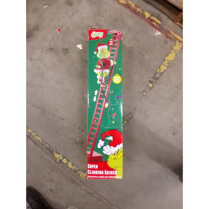 McChristmas Super Climbing Grinch - 40.5in Ladder, Animated Decor Retail $40.00