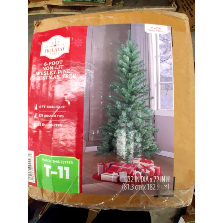 6' Wesley Pine Green Artificial Christmas Tree, by Holiday Time Retail $18.00