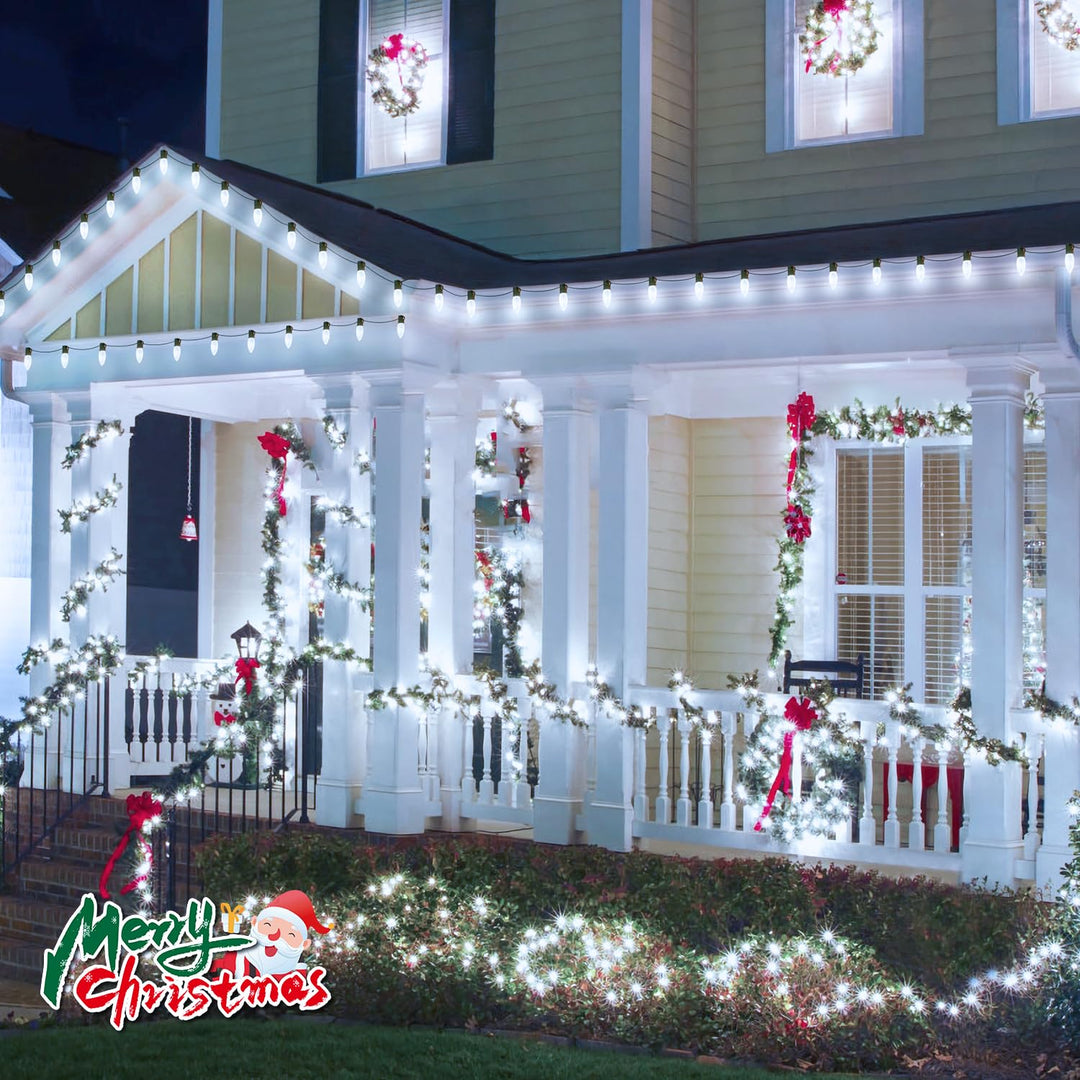 25 Pack C9 Led Replacement Christmas Light Bulb, C9 Shatterproof Led Bulb for Christmas String Light, E17 Intermediate Base, Commercial Grade Dimmable Bulbs, Cool White