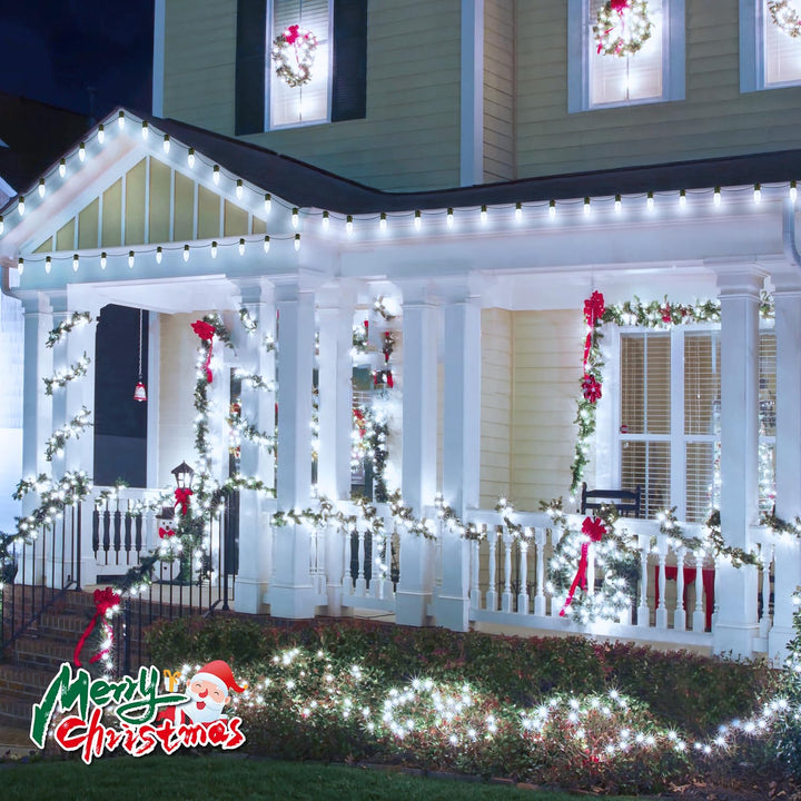 25 Pack C9 Led Replacement Christmas Light Bulb, C9 Shatterproof Led Bulb for Christmas String Light, E17 Intermediate Base, Commercial Grade Dimmable Bulbs, Cool White