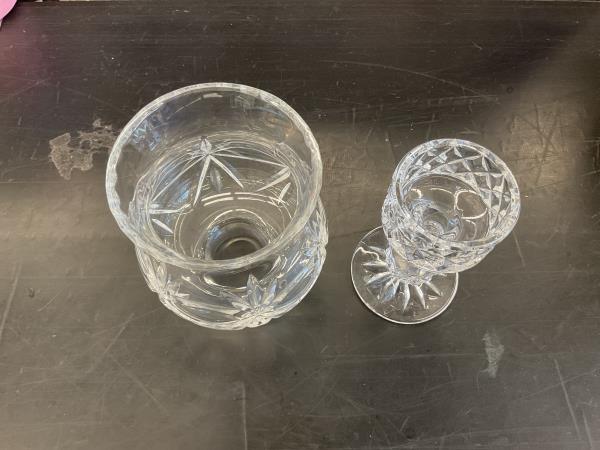 Crystal Hurricane Candle Holder - Etched Glass Retail $35.00