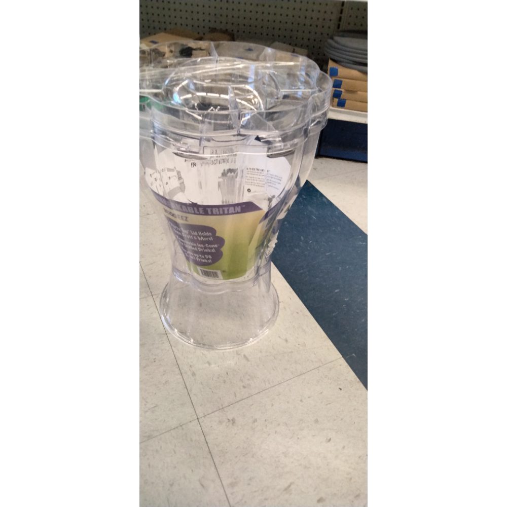 Buddeez 3.5 Gallon Break-Resistant Tritan Beverage Dispenser with Removable Ice-Cone and Party Top Lid That Holds Cups  Sweeteners  Garnishes and More
